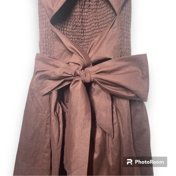 Peppermayo - Linen Mini Dress - Choc Brown - Picture 5 of 10